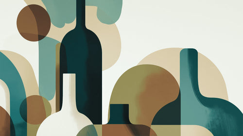 Abstract geometric bottle design file showing fluid pattern and modern art composition