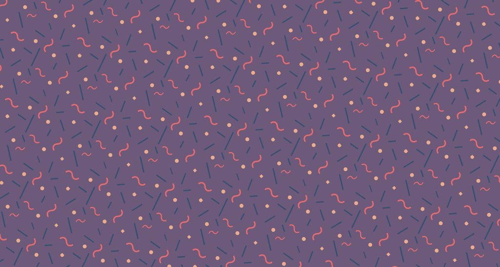 Abstract geometric pattern design file showing scattered shapes on purple background
