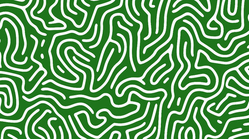Green labyrinth pattern design file showing intricate geometric maze details