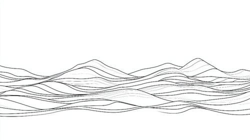 Abstract mountain line art wallpaper design file showing clean black lines forming peaks and valleys