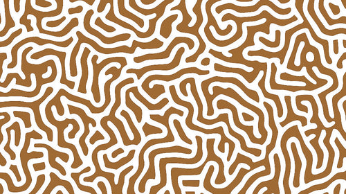 Modern organic labyrinth pattern design file showing intricate flowing lines and warm terracotta tones
