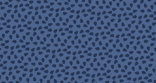Abstract organic pattern design file showing navy blue teardrop motifs and flowing shapes
