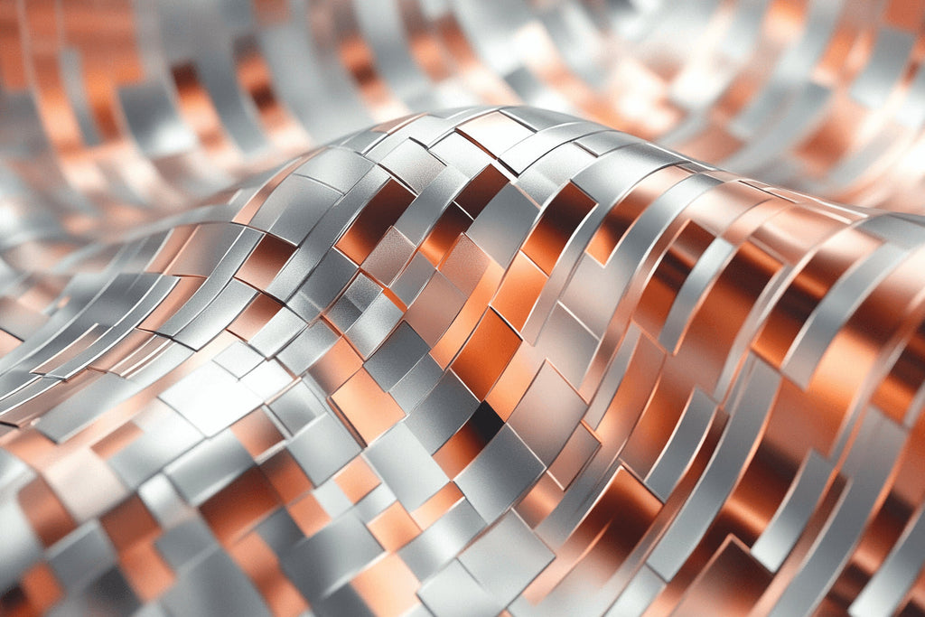Abstract Wave design file showing detailed terracotta and silver metallic pattern