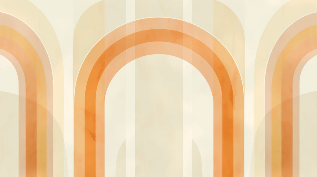 Abstract terracotta arches design file showing warm earth tones and flowing geometric pattern