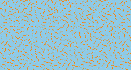 Orange wave pattern design file showing flowing curves on sky blue background