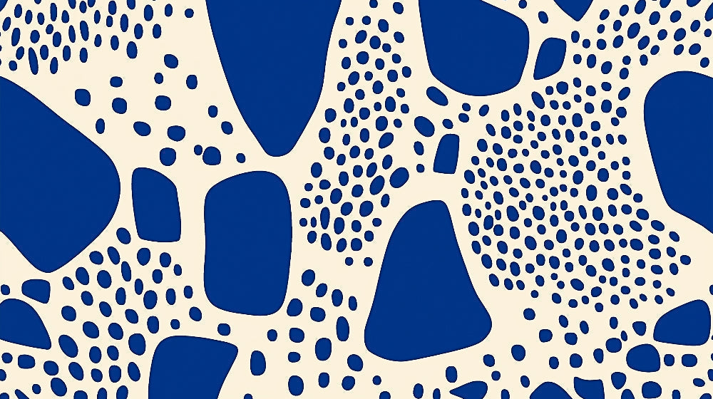 Abstract organic dots and shapes design file showing flowing blue pattern