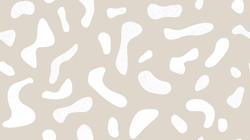 Design file of organic shapes abstract wallpaper pattern in beige and white