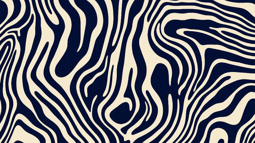 Navy and beige abstract wave pattern design file showing organic flowing curves