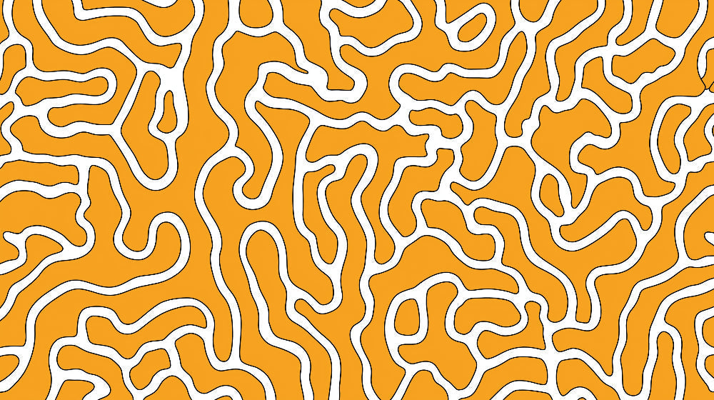 Orange abstract wallpaper with organic white lines design file showing intricate pattern details