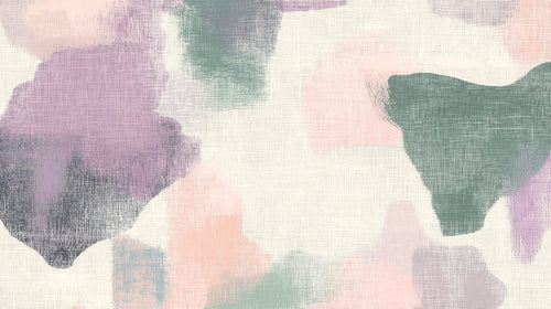 Pastel watercolor abstract wallpaper design file showing gentle blend of sage, purple, and pink tones