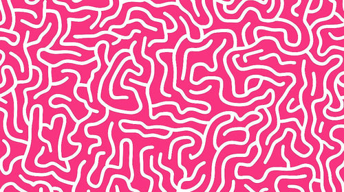 Pink geometric pattern design file showing intricate white maze lines on vibrant background