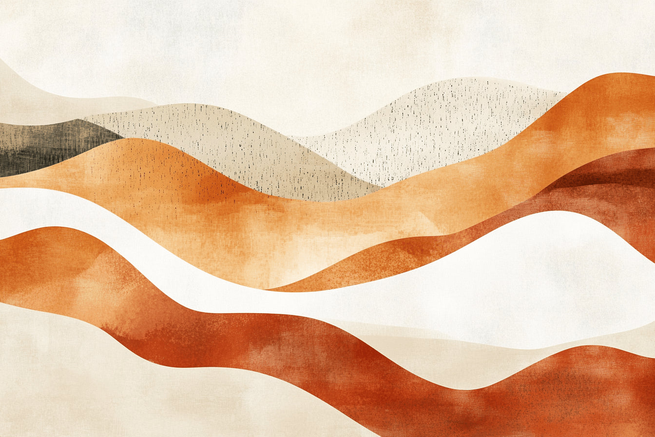 Desert waves wallpaper design file showing organic terracotta pattern details