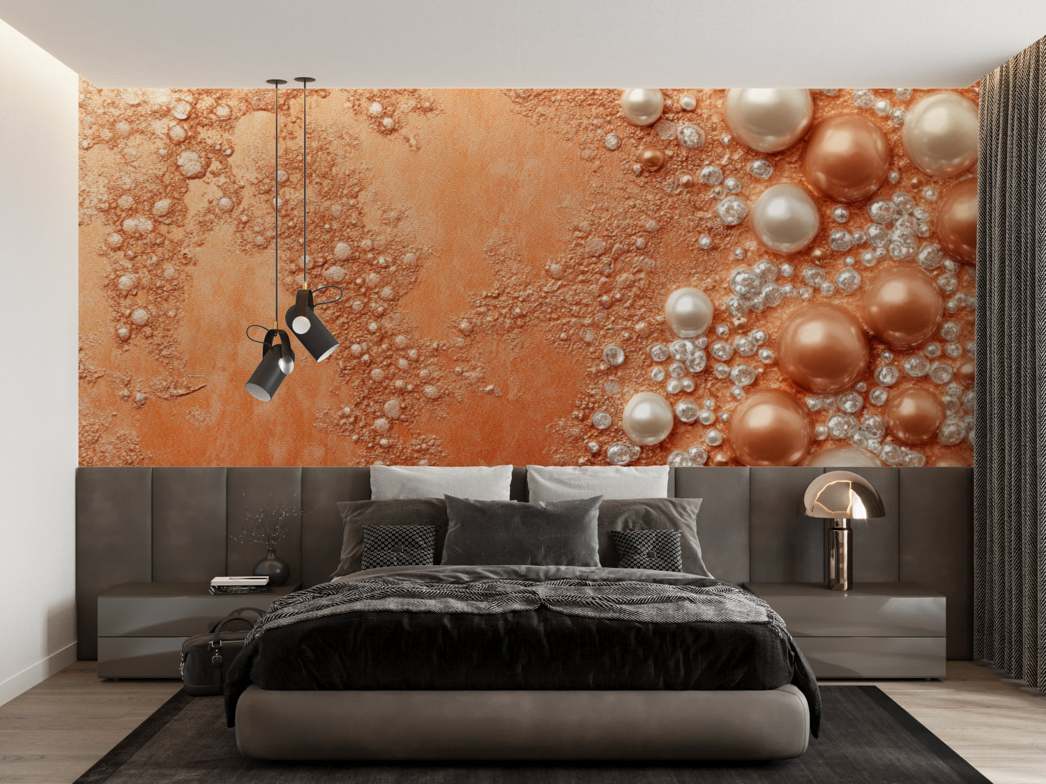 Modern bubble design transforming an entrance hallway with warm tones