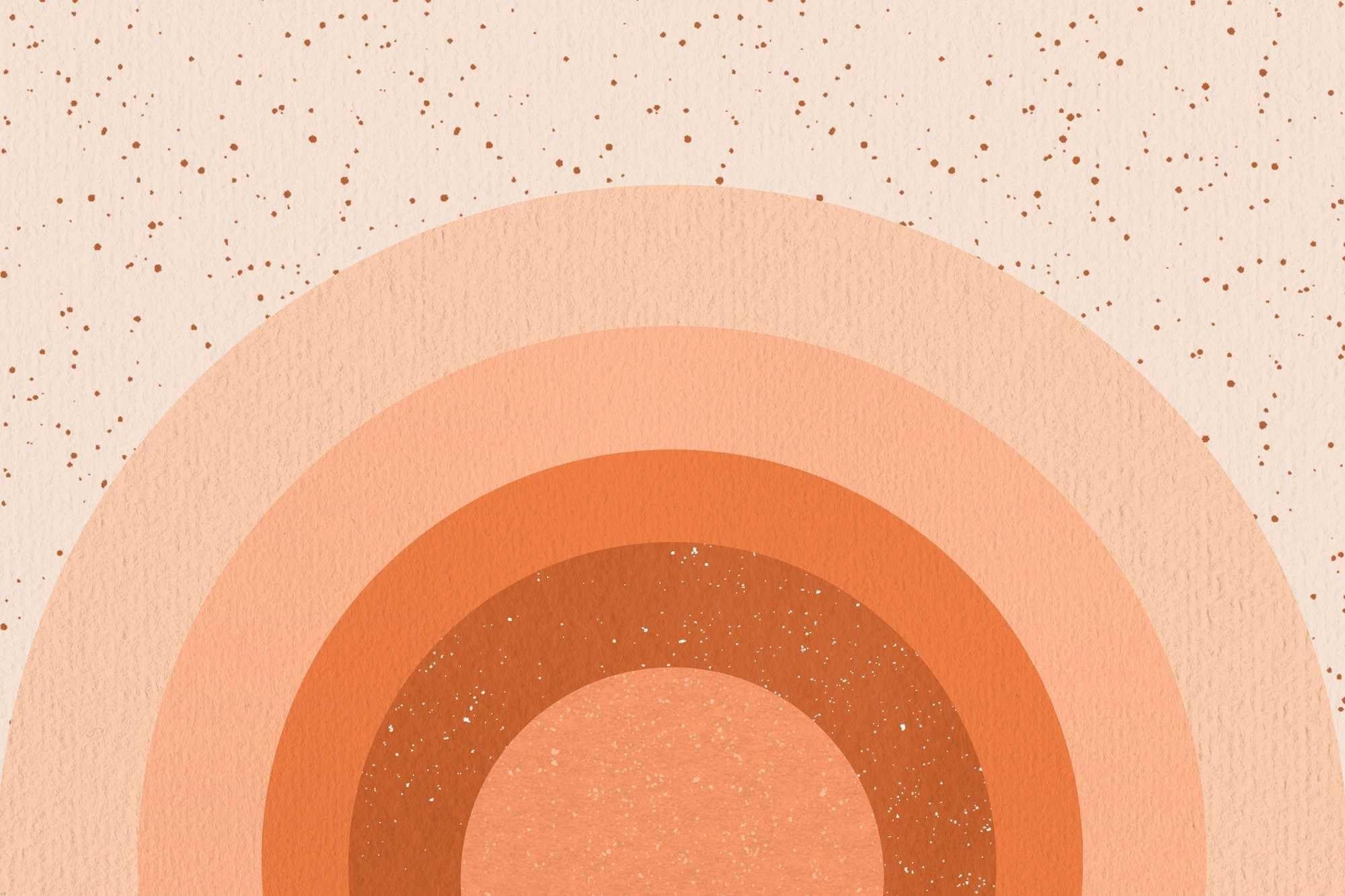 Design file of abstract sunset wallpaper showing full terracotta gradient pattern with scattered dots