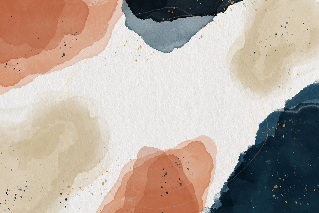 Design file of watercolor abstract pattern showing detailed terracotta and navy color blend