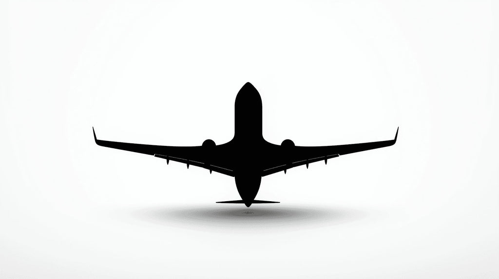 Black and white airplane silhouette design file showing precise details and clean lines