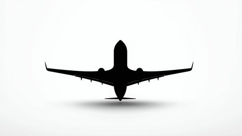 Black and white airplane silhouette design file showing precise details and clean lines