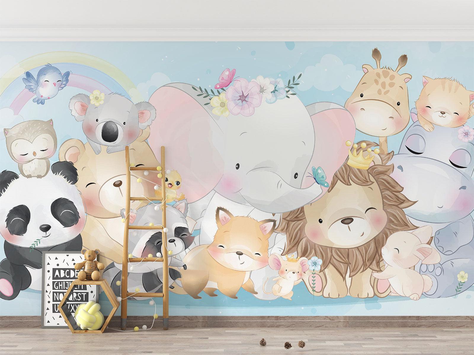 Nursery Safari Wallpaper paired with minimal Scandinavian decor