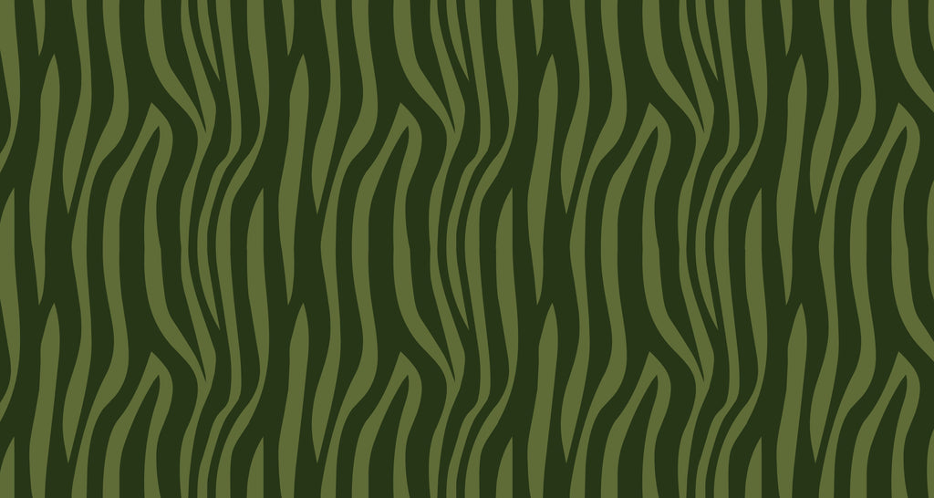 Green zebra pattern wallpaper design file showing fluid stripes and organic movement