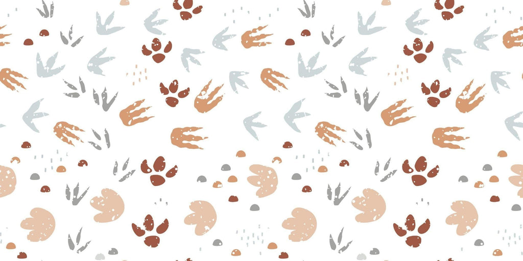 Animal tracks and birds design file showing detailed pattern on white background