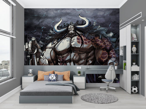 Dark Fantasy Anime Mural creating atmosphere in teen bedroom