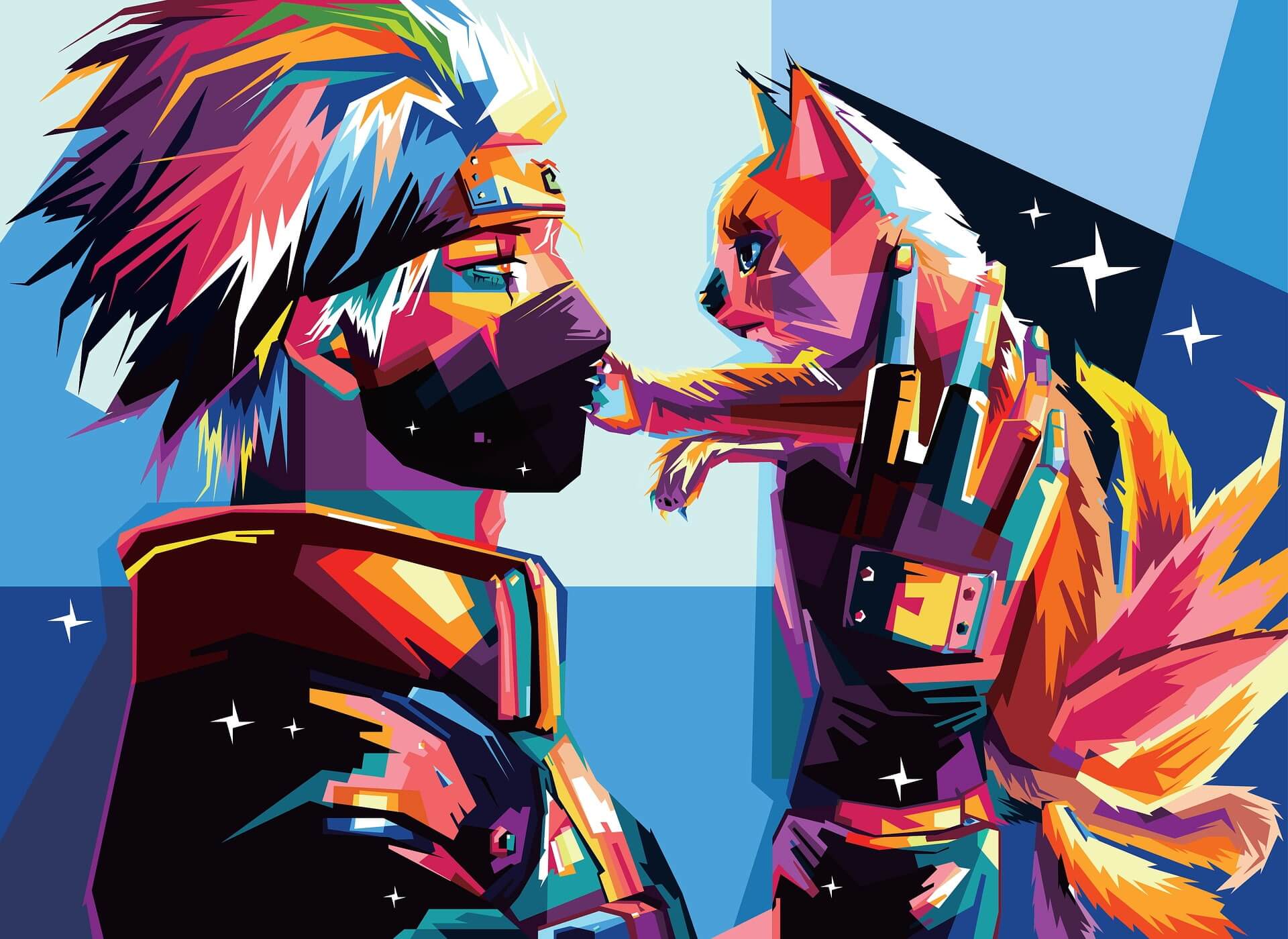 Design file showing detailed geometric pattern and pop art elements in full resolution