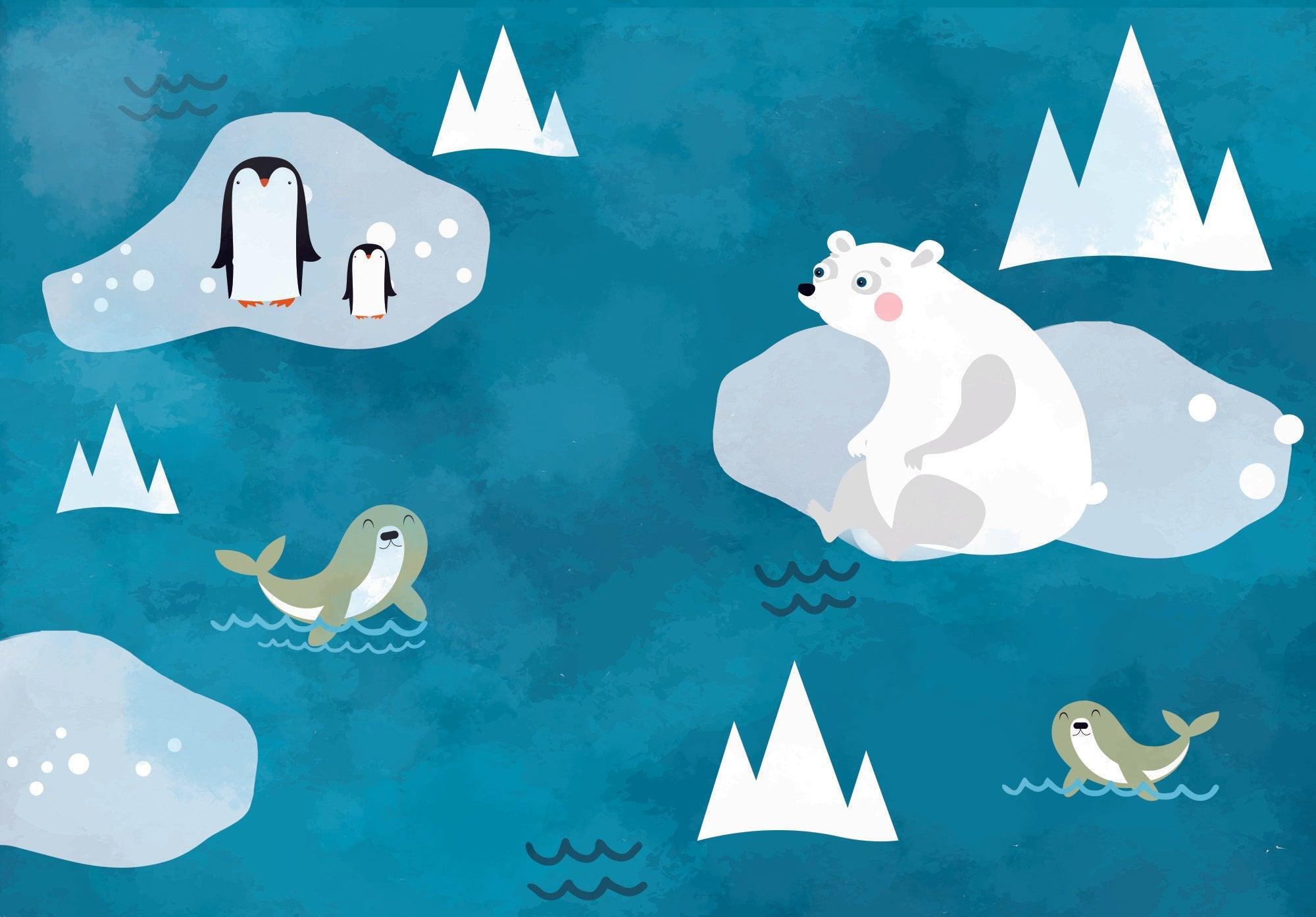 Arctic animals design file showing detailed polar bear and playful seal illustrations