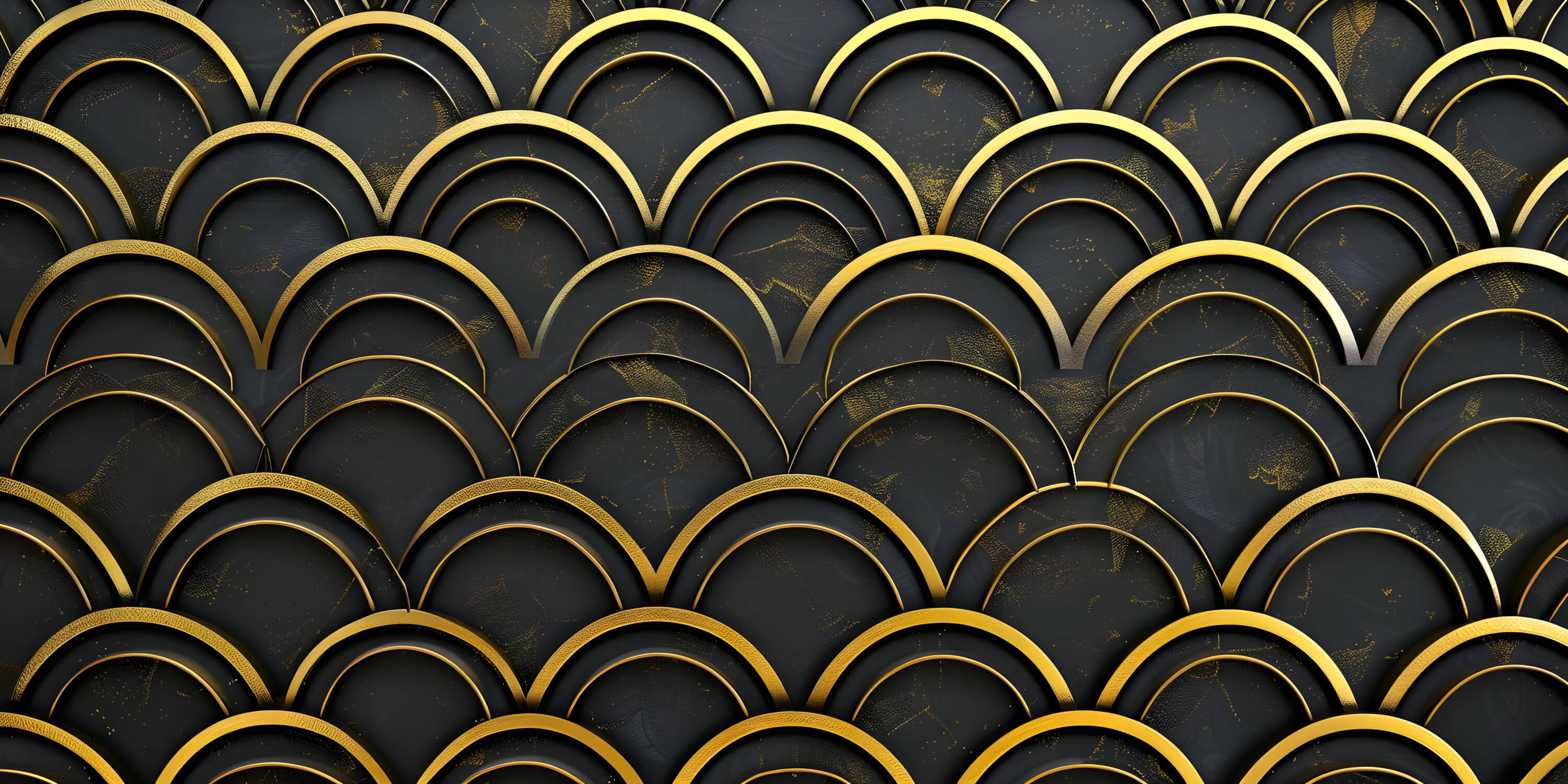 Art deco black and gold geometric arches design file showing intricate pattern details