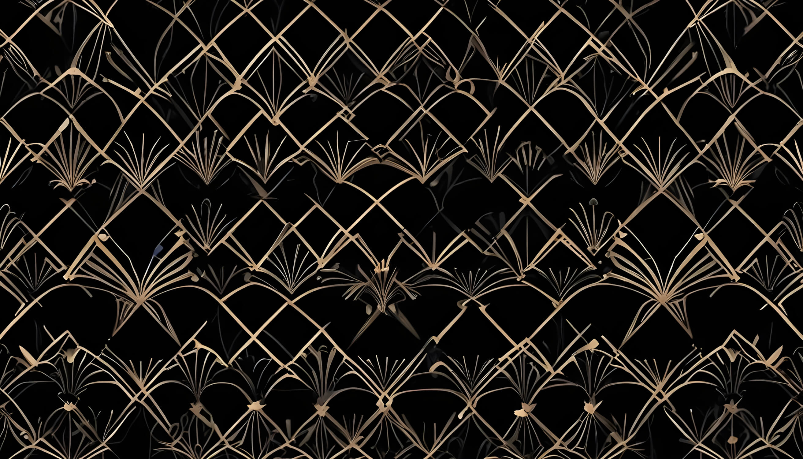 Art deco geometric pattern design file showing detailed black and gold motif