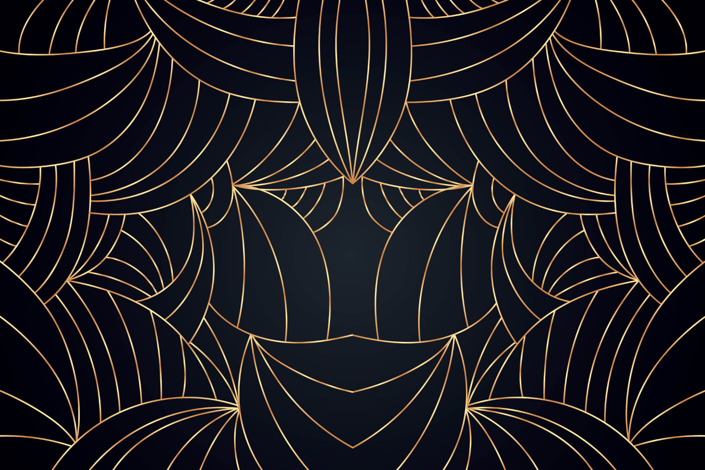 Art deco geometric pattern design file showing intricate black and gold details