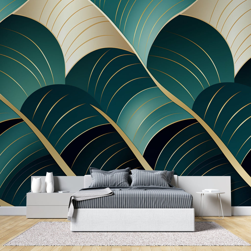 Art deco leaf pattern transforming hotel lobby entrance