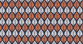 Art deco fan pattern wallpaper in orange and white creating a stunning focal point in a modern dining room