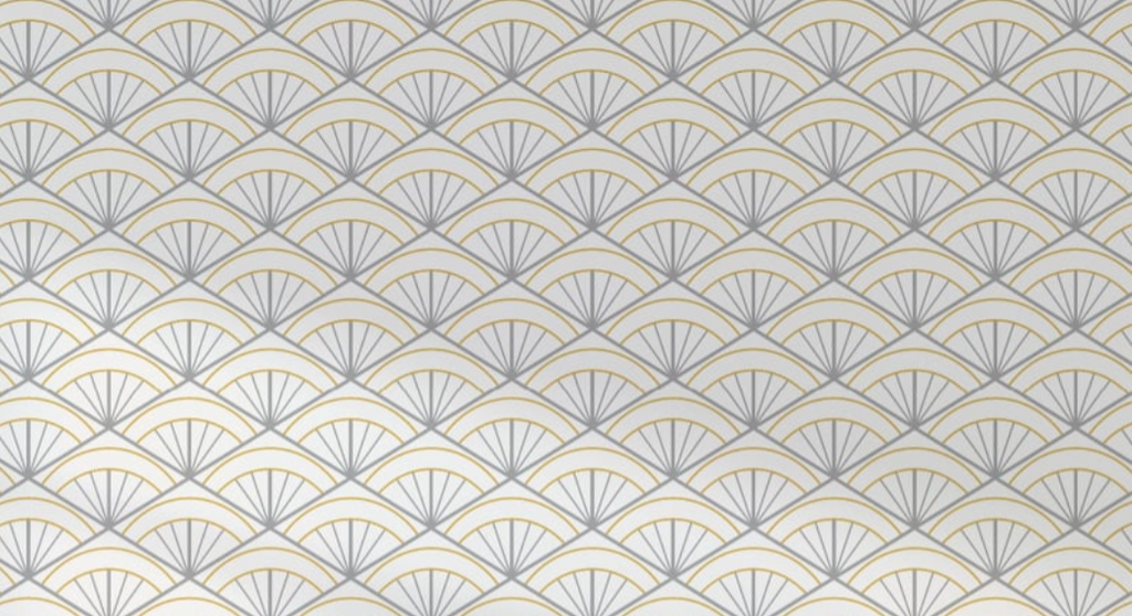 Art deco fan pattern design file showing detailed geometric gold and grey wallpaper pattern