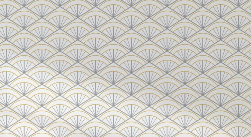 Art deco fan pattern design file showing detailed geometric gold and grey wallpaper pattern