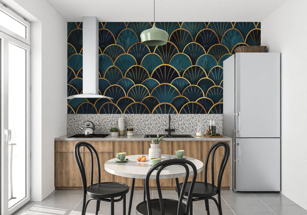 Art deco pattern making a statement in an elegant dining room
