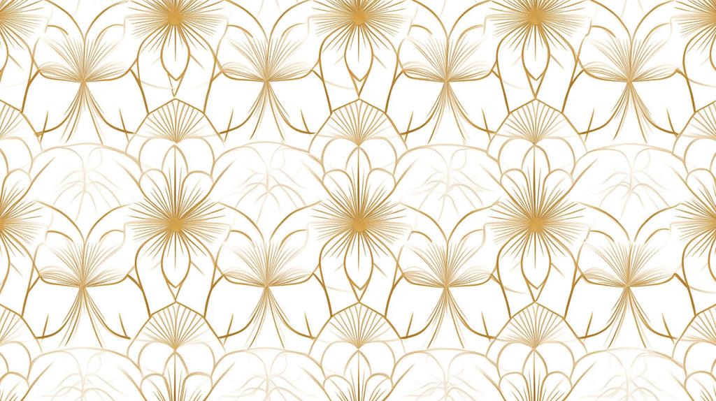 Art Deco golden floral pattern design file showing intricate details and metallic accents