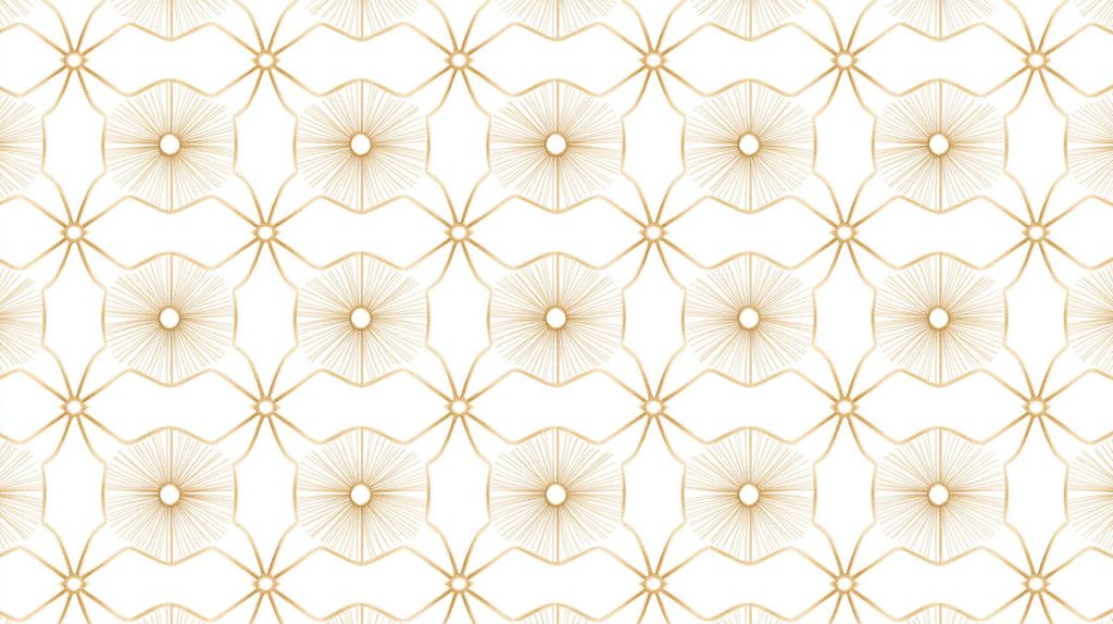 Art deco geometric pattern design file showing intricate golden sunburst details on white