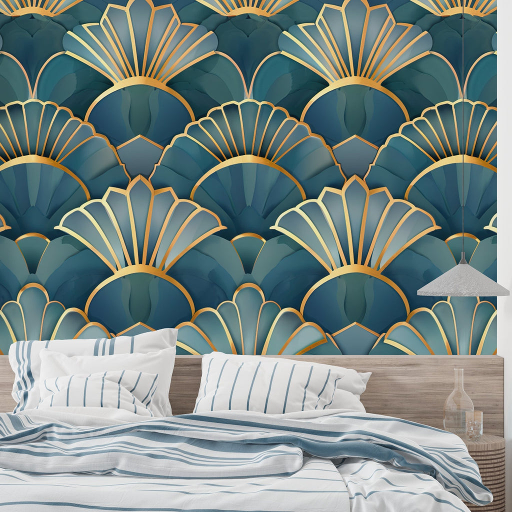 Art deco wall design transforming boutique entrance hallway
