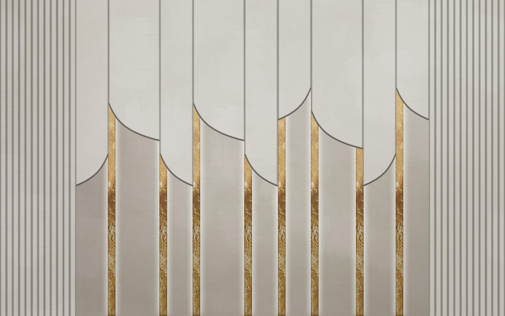 Art deco geometric pattern design file showing intricate grey and gold lines