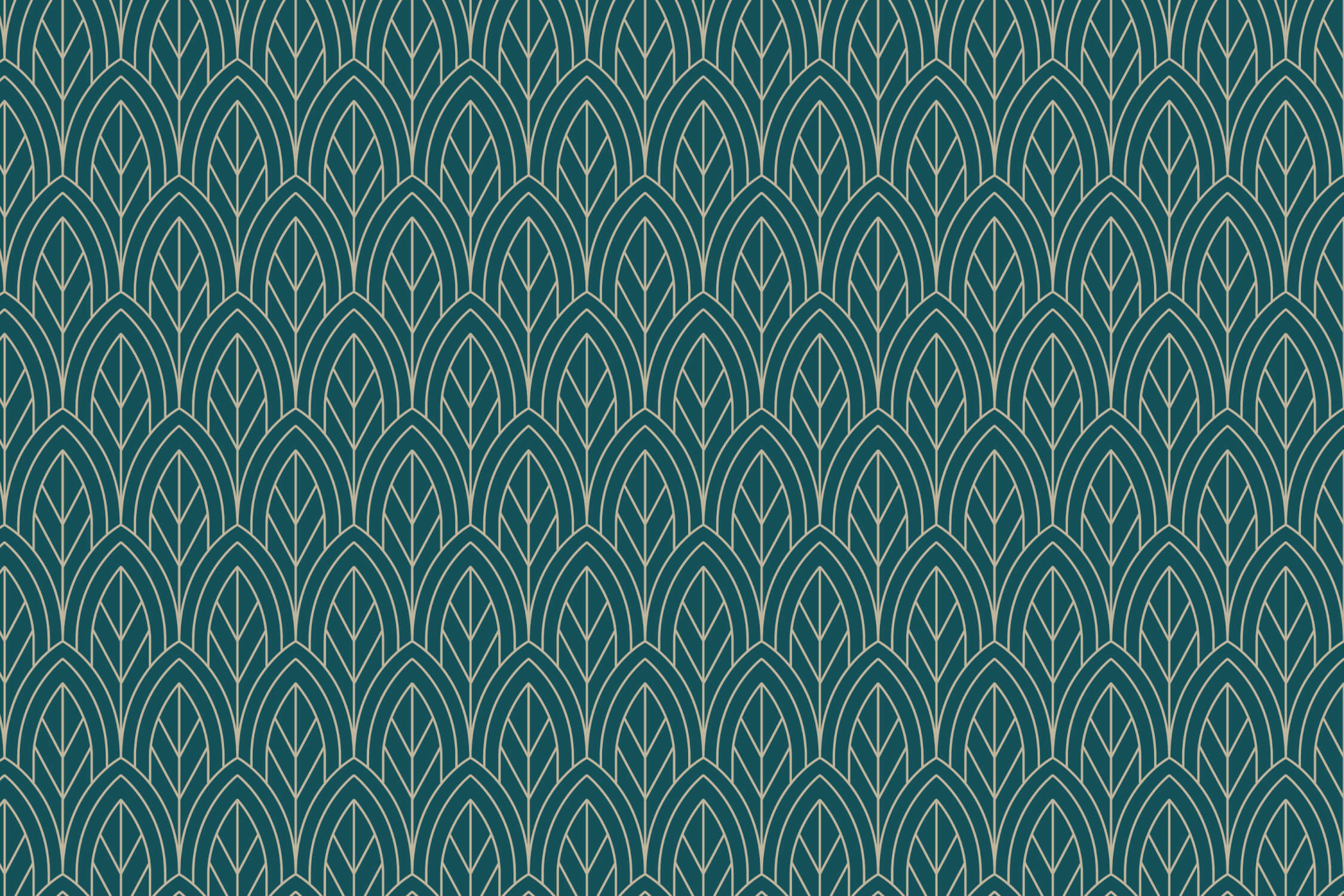 Art deco geometric pattern design file showing detailed teal background with gold arches