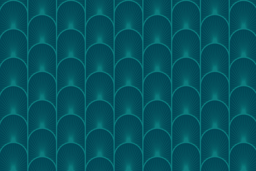 Teal art deco fan pattern design file showing intricate geometric details