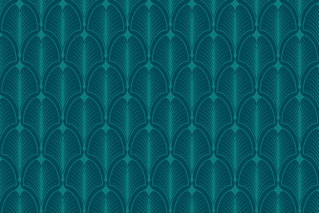 Art deco fan pattern design file showing detailed teal geometric motif