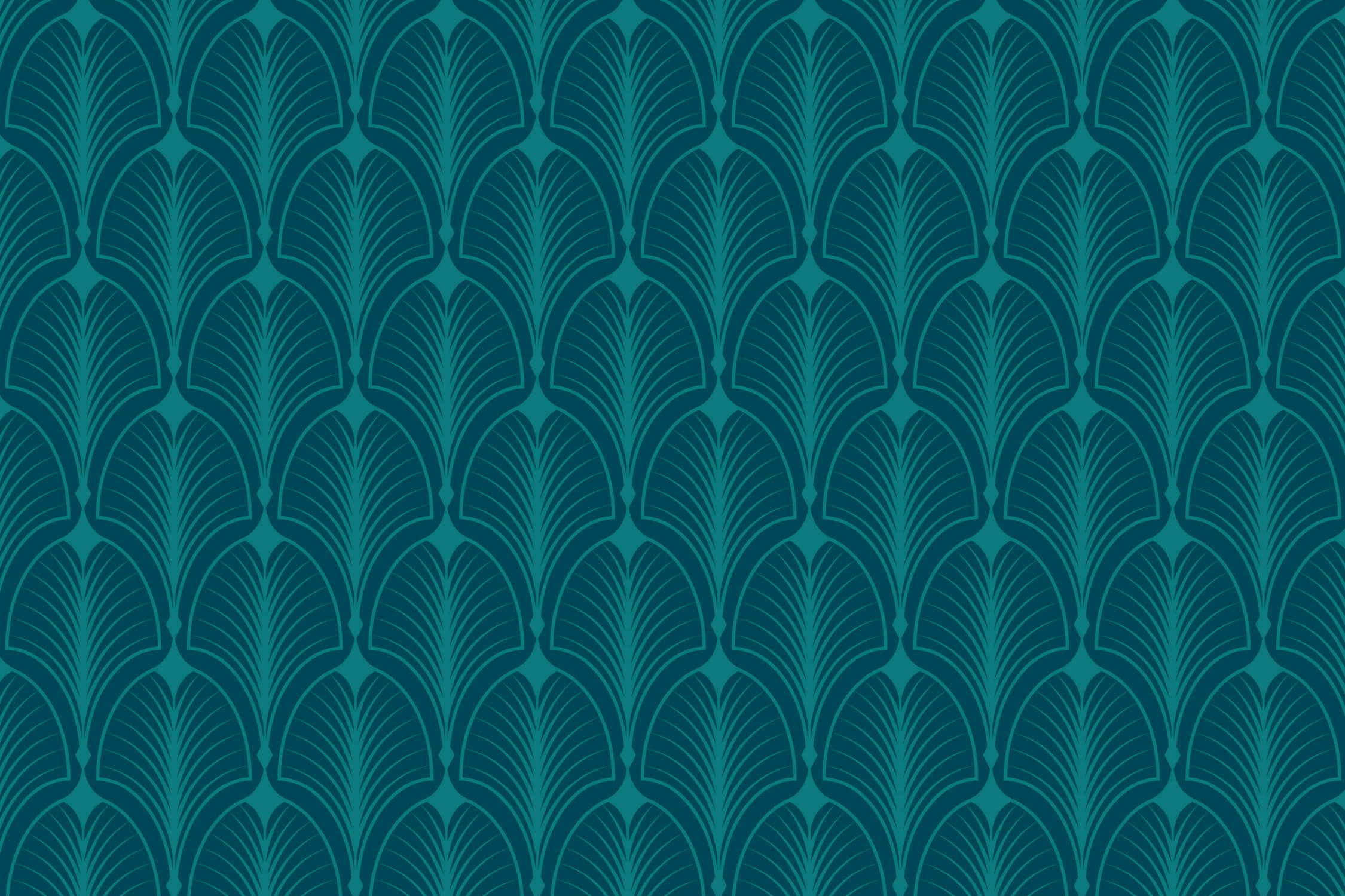 Art deco fan pattern design file showing detailed teal geometric motif