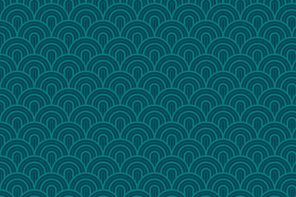 Teal art deco geometric arch pattern design file showing intricate details
