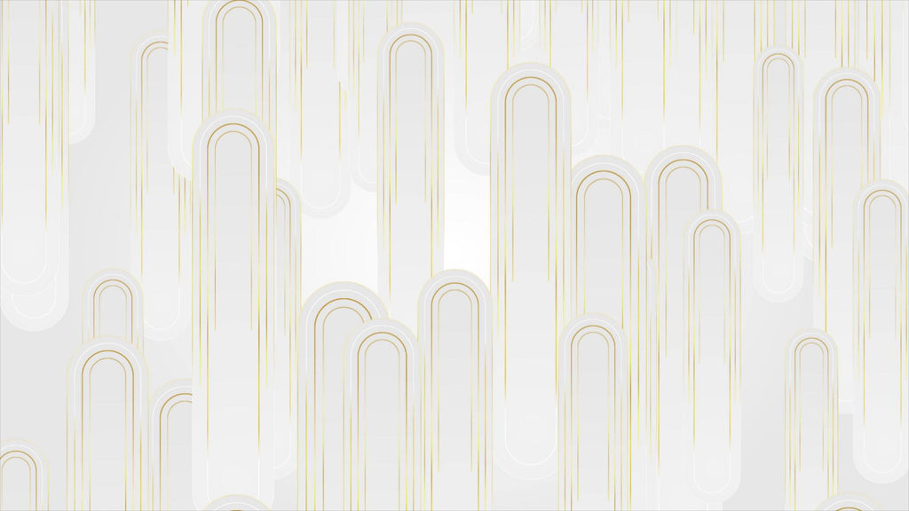 Art deco geometric arches design file showing white background with gold pattern details