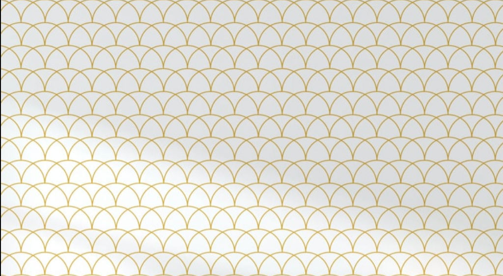 Design file showing detailed white and gold scale pattern art deco wallpaper