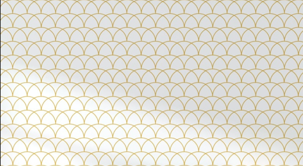 Design file showing detailed white and gold scale pattern art deco wallpaper