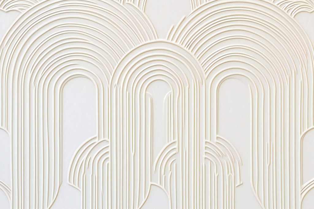 White curved arches design file showing the precise geometric pattern and clean lines