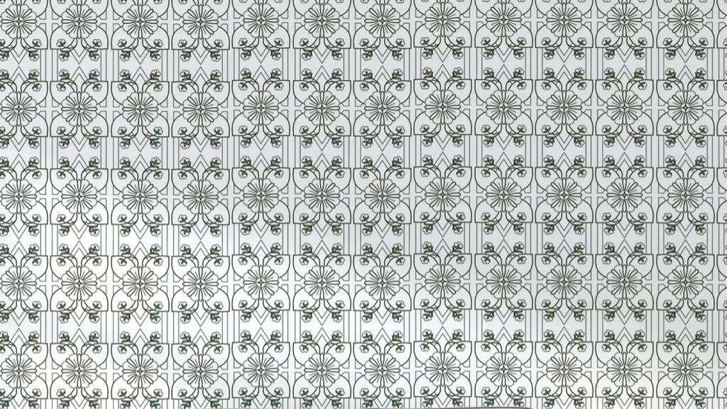 Art Nouveau geometric floral pattern design file showing intricate green details on white background