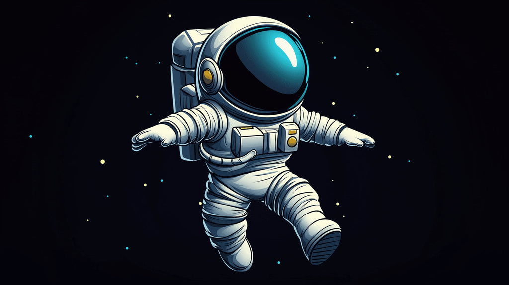 Cartoon astronaut wallpaper design file showing detailed space explorer illustration pattern